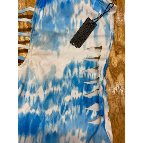 Xoxo Womens Tie Dye Cut Out One Piece Swimsuit XL (b40) - Picture 5 of 9